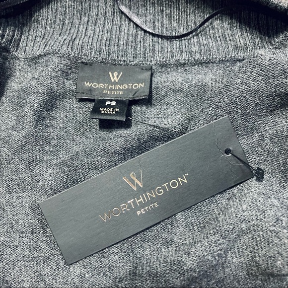 ❤️‍🔥 (5/20) NWT Worthington Dark Gray Cardigan Size Petite Small - Picture 7 of 7